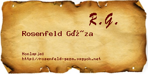 Rosenfeld Géza névjegykártya