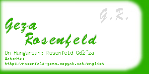 geza rosenfeld business card